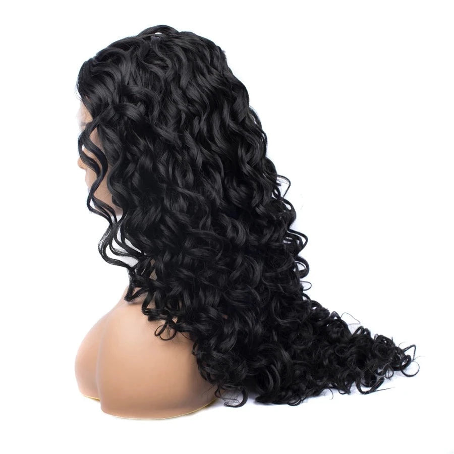 Sassy Diva Transformation: Curly Long Lace Front Wig for Feminine Flair (Black or Blonde) - Sissy Panty Shop