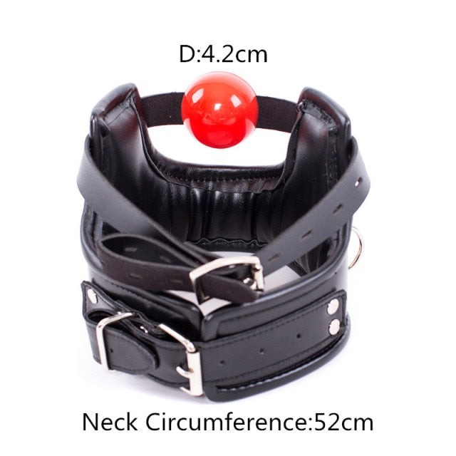 Open Mouth Ball Gag Collar - Sissy Panty Shop