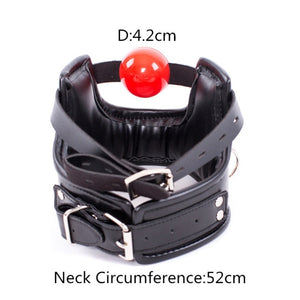 Open Mouth Ball Gag Collar - Sissy Panty Shop