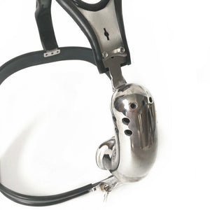 Stainless Steel Chastity Belt w/ Anal plug - Sissy Panty Shop
