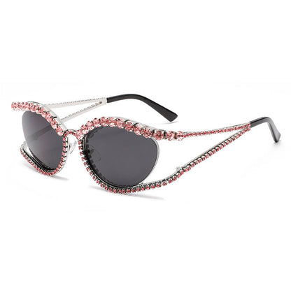 Rhinestone Rim Cat Eye Sunglasses