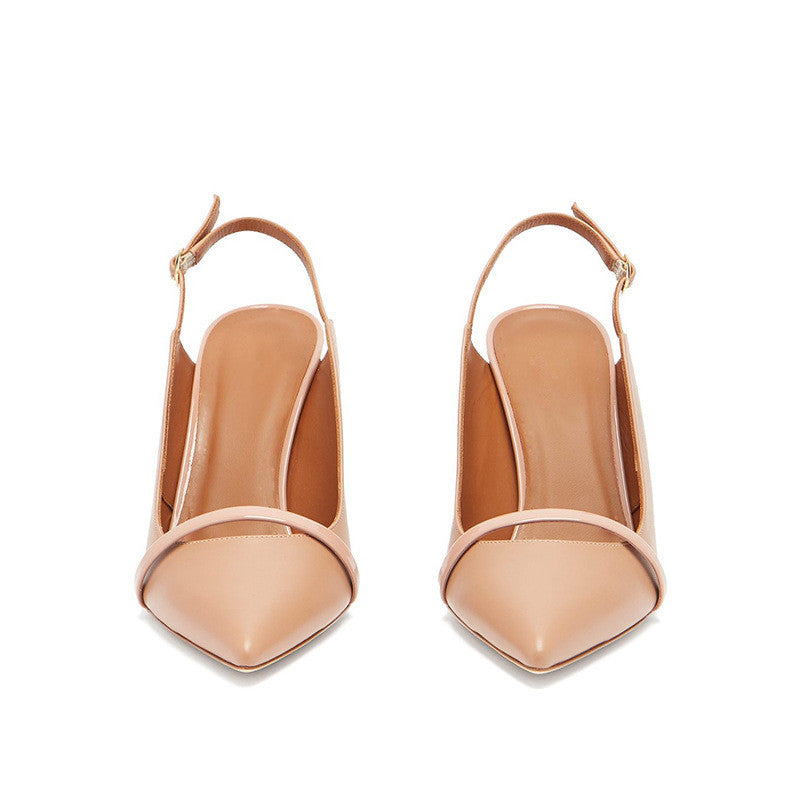 Pointed Toe Buckle Stiletto Slingback Pumps