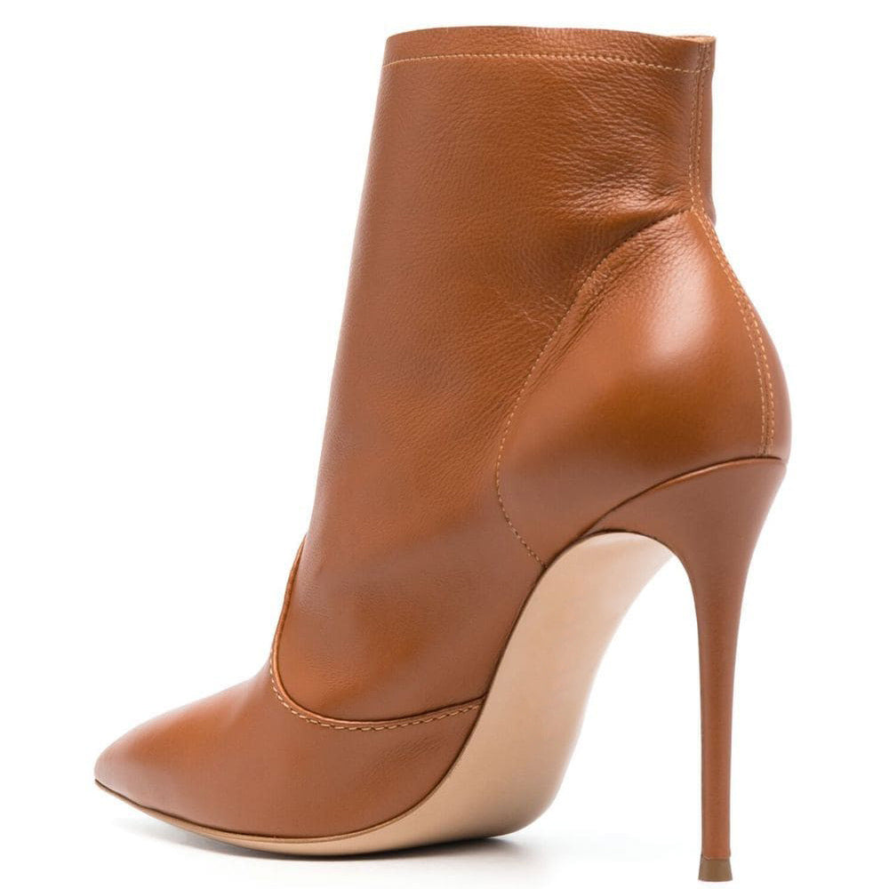 Pointed Toe Buckle Strap Stiletto Ankle Boots