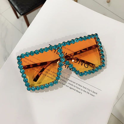 Rhinestone Square Shape Sunglasses