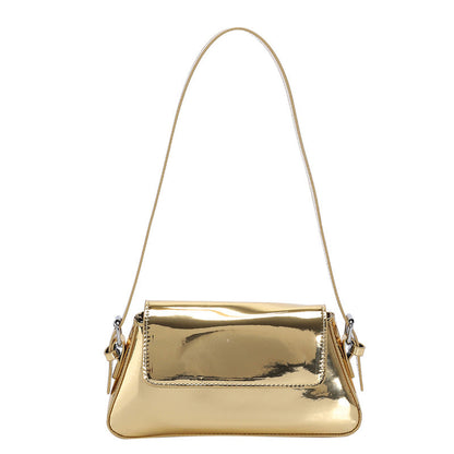 Glossy Metallic Leather Underarm Handbags