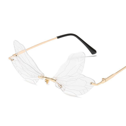 Butterfly Wings Rimless Punk Sunglasses