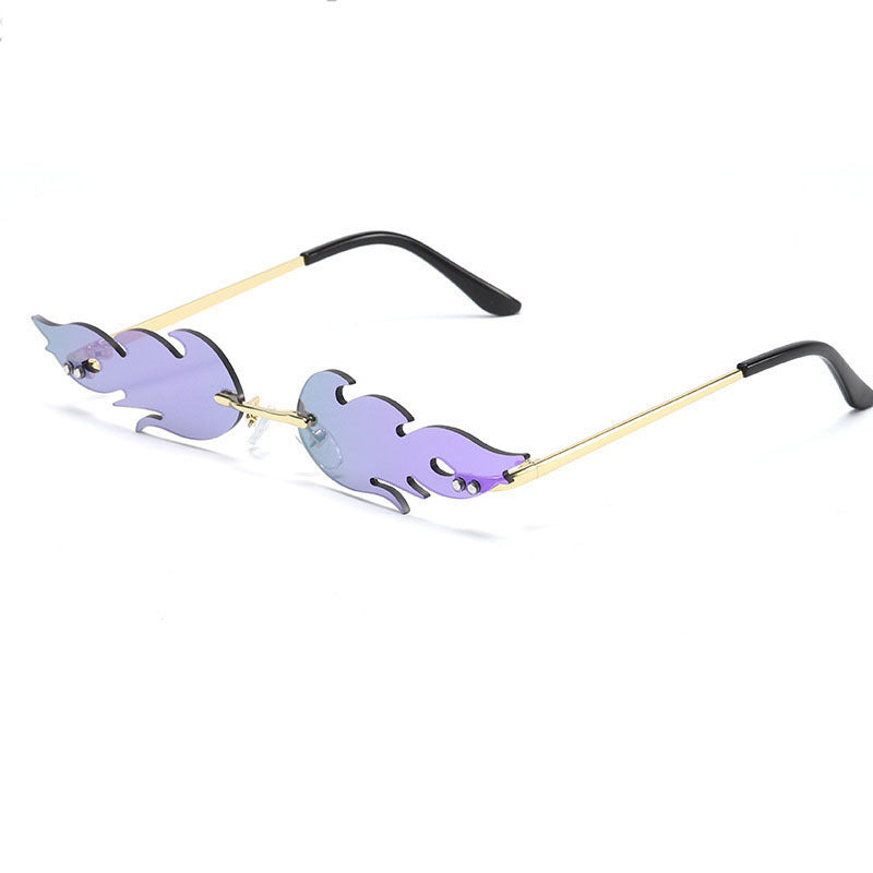 Flame Shape Rimless Sunglasses