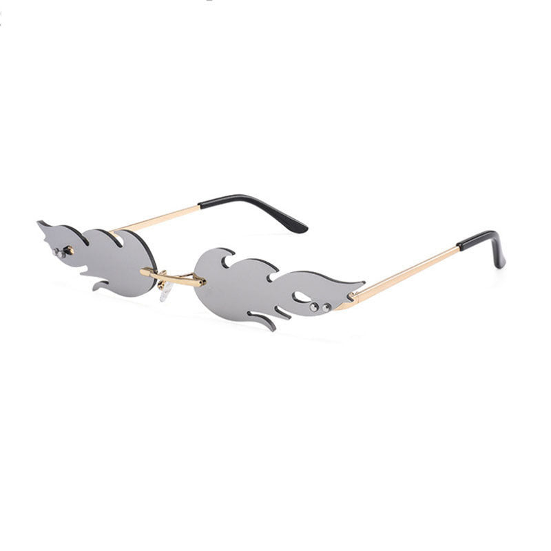 Flame Shape Rimless Sunglasses