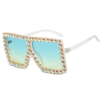 Rhinestone Square Shape Sunglasses