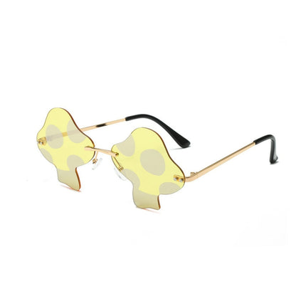 Multicolor Mushroom Shape Rimless Sunglasses