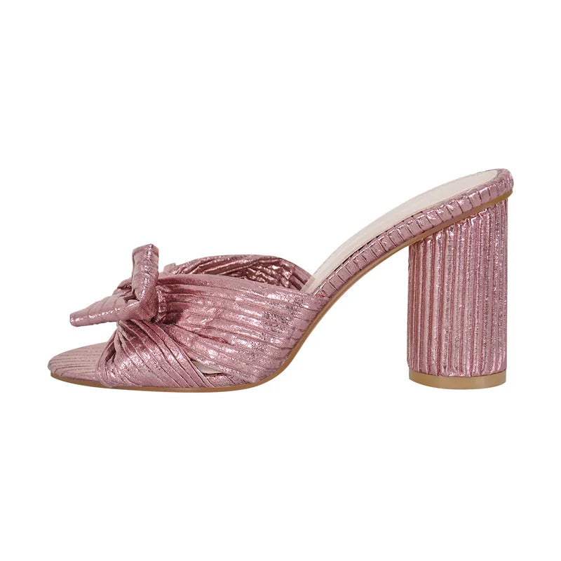 Sissy Pleated Bow Sandals