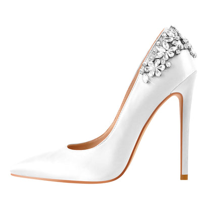 Pointed Toe Rhinestone Stiletto Pumps