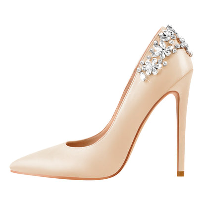 Pointed Toe Rhinestone Stiletto Pumps