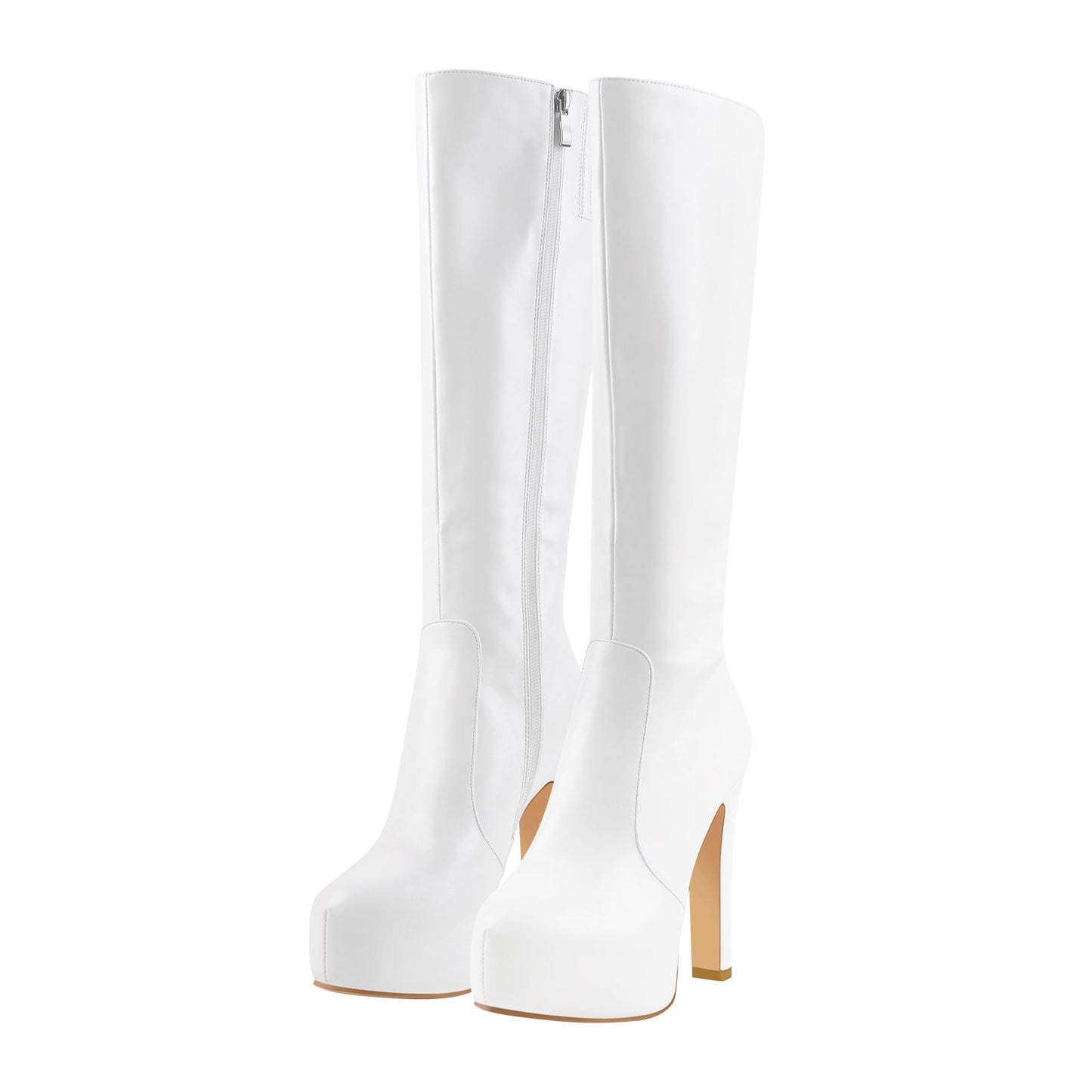 Platform High Heel Zipper Knee High Boots