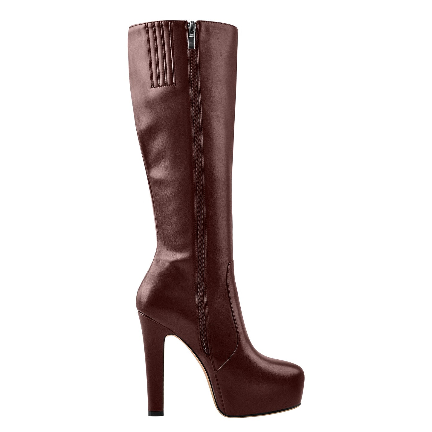 Platform High Heel Zipper Knee High Boots