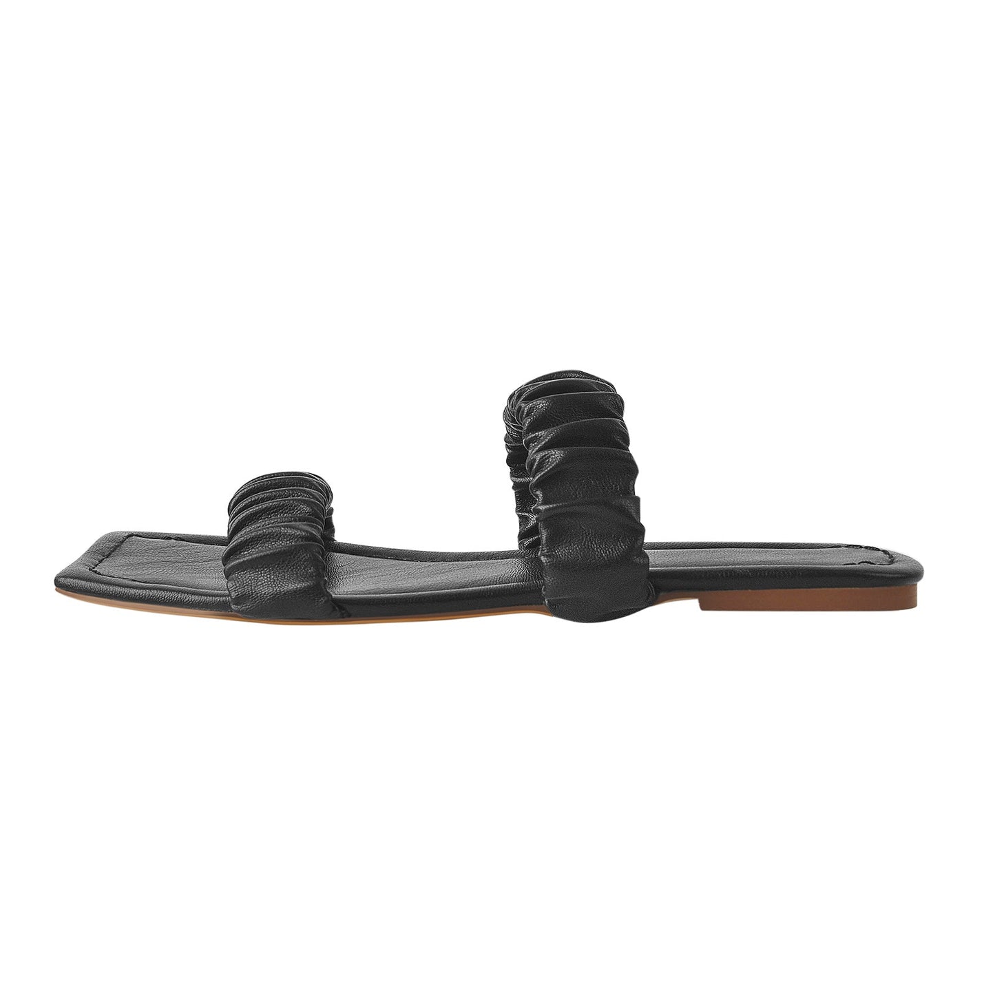 Black Elastic Flat Slipper