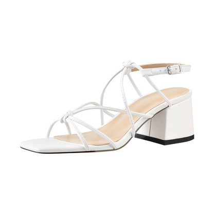 Criss Cross Gladiator Strappy Chunky Heel Sandals