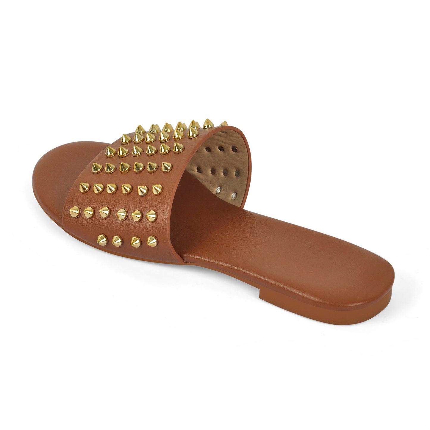 Open Toe Rivet Studded Flat Sandals