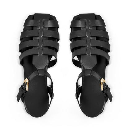 Multiple Colour Square Toe Gladiator Flat Sandals