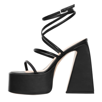 Platform Chunky Triangle Heel Sandals