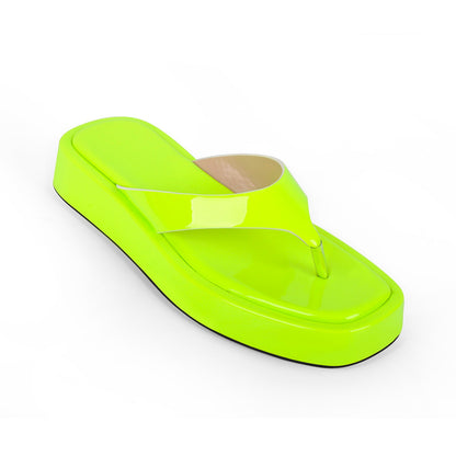 Fluorescent Green Flip Flop Slippers