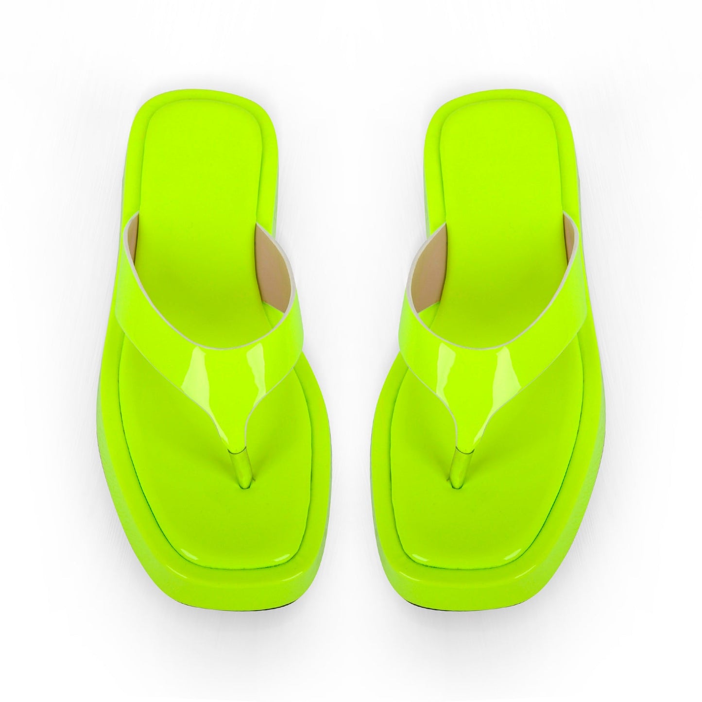 Fluorescent Green Flip Flop Slippers