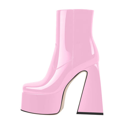 Platform Chunky High Heels Ankle Boots