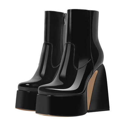 Platform Chunky High Heels Ankle Boots