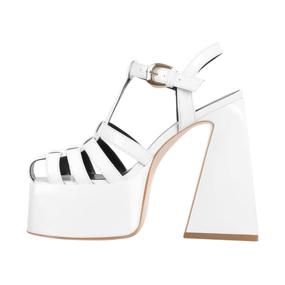 Platform Chunky High Heels Buckle Sandals