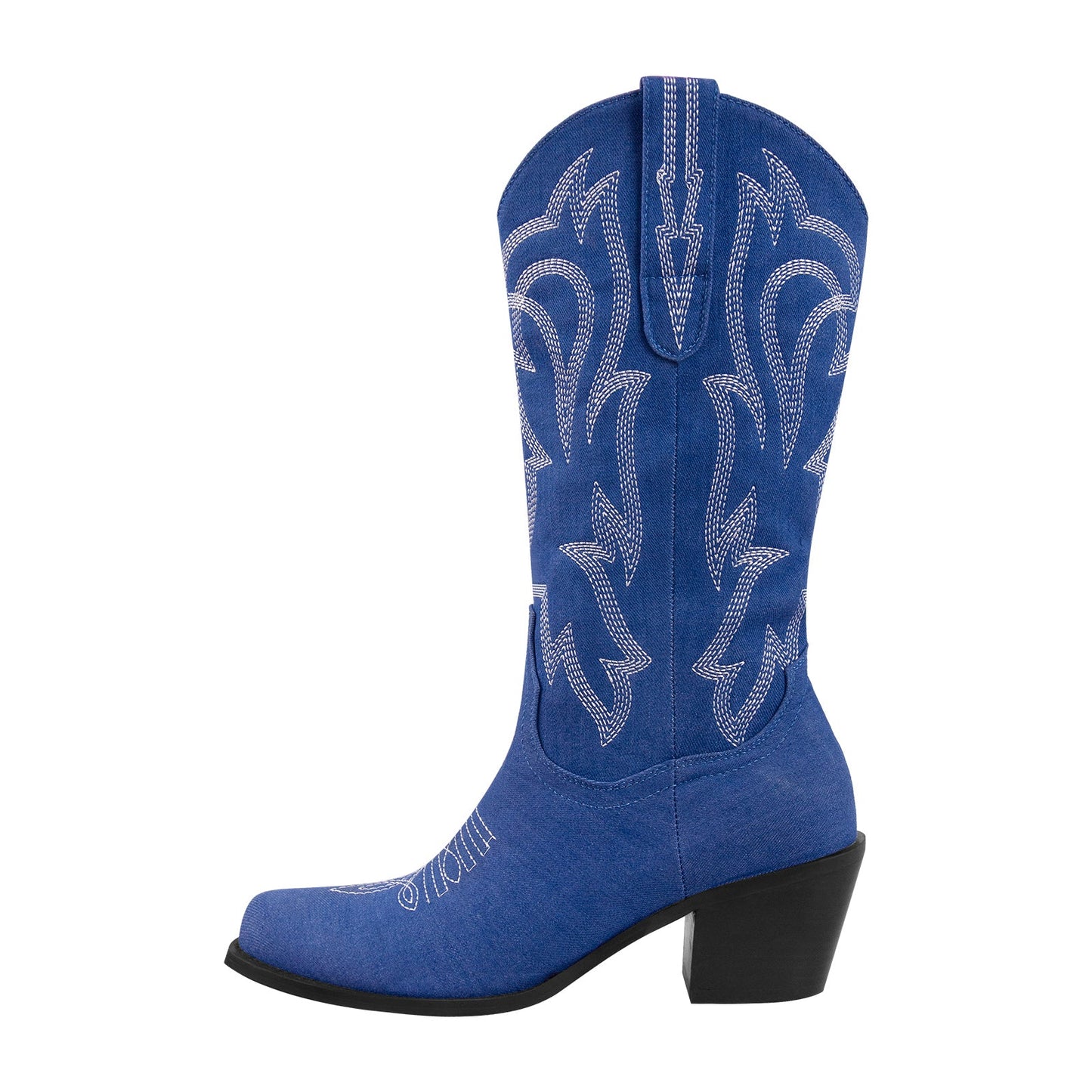 Embroidery Mid-Calf Cowboy Boots