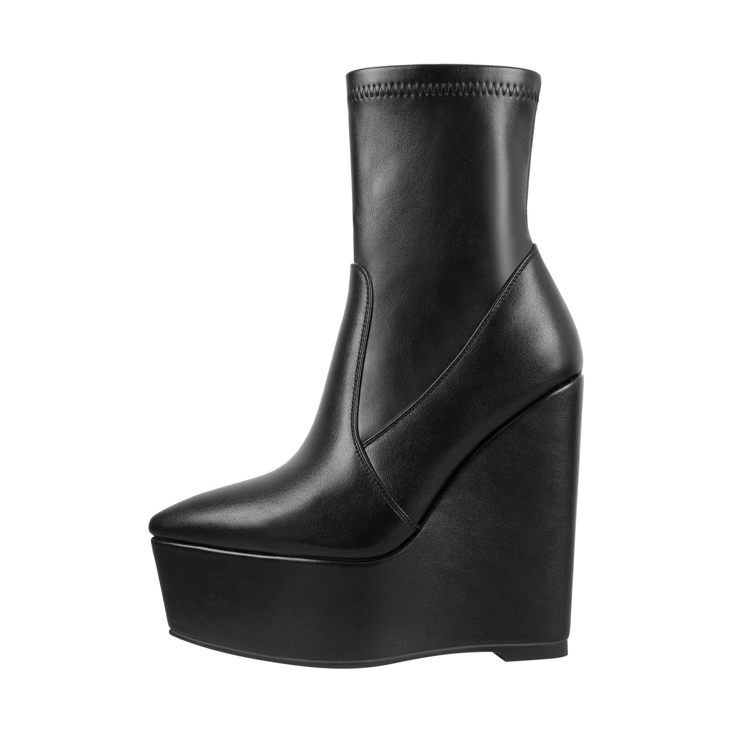 Wedge High Heel Platform Zip up Ankle Boots