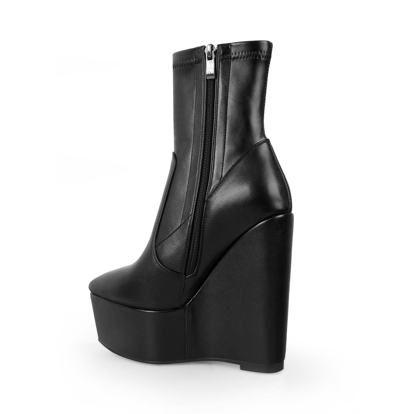 Wedge High Heel Platform Zip up Ankle Boots