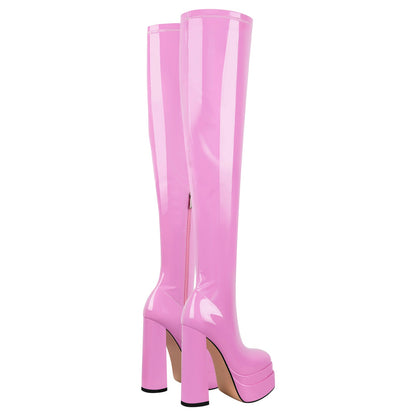 Platform Chunky High Heel Thigh Boots