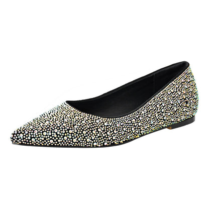 Pointed Toe Rhinestones Flats