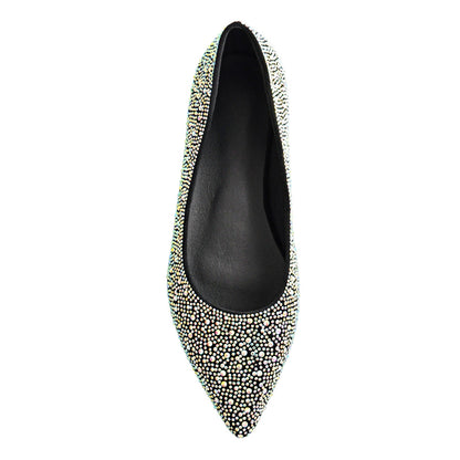 Pointed Toe Rhinestones Flats