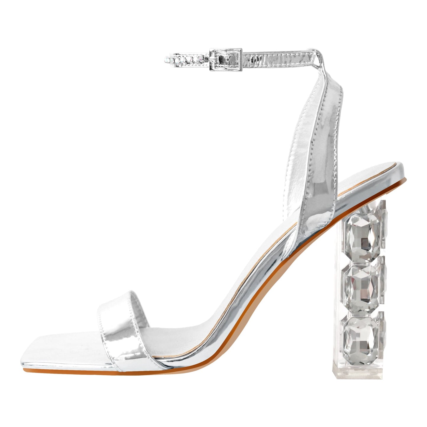 Ankle Strap Rhinestone High Heel Sandals