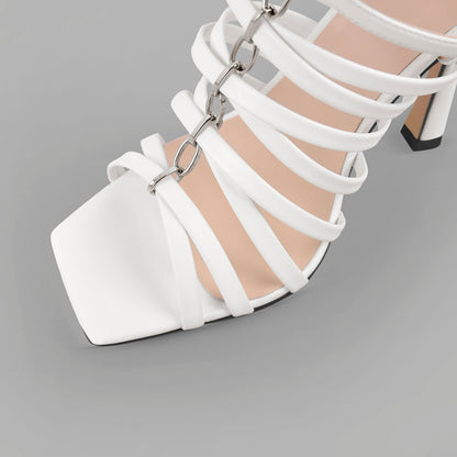 Open Toe Gladiator Hoof Heels Sandals