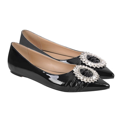 Rhinestone Wreath Pointed Toe Flats