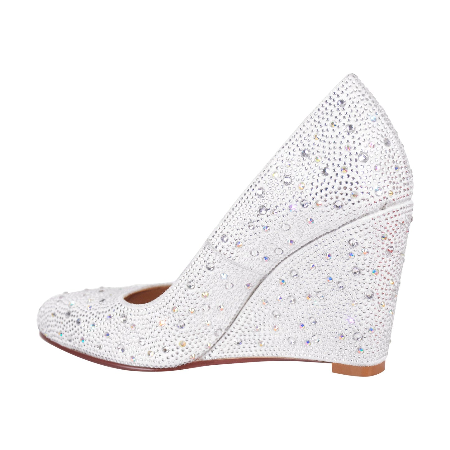 Rhinestone Pointed Toe Wedge Heel Pumps