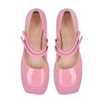 Square Toe Chunky Heel Platform Mary Jane Pumps Sandals