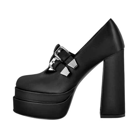 Double Platforms Chunky High Heel  Pumps