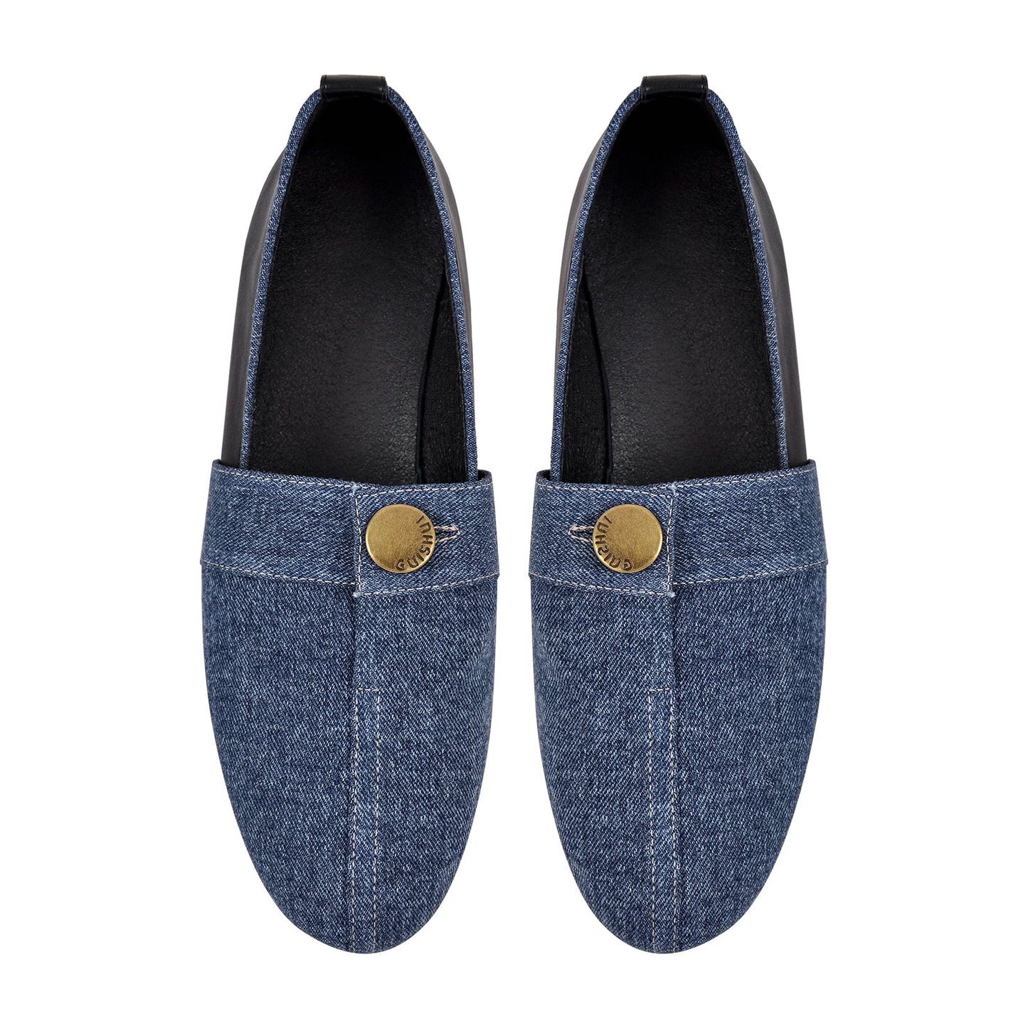 Denim Round Toe Flats