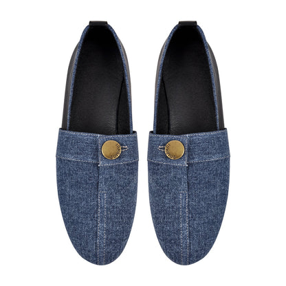 Denim Round Toe Flats