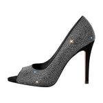 Rhinestone Peep Toe Stiletto Pumps