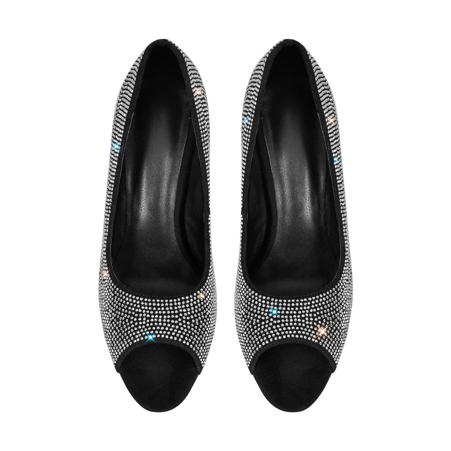 Rhinestone Peep Toe Stiletto Pumps