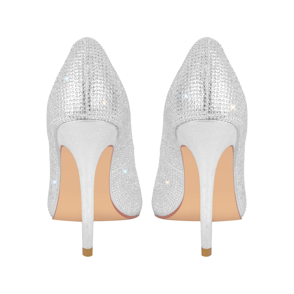 Rhinestone Peep Toe Stiletto Pumps