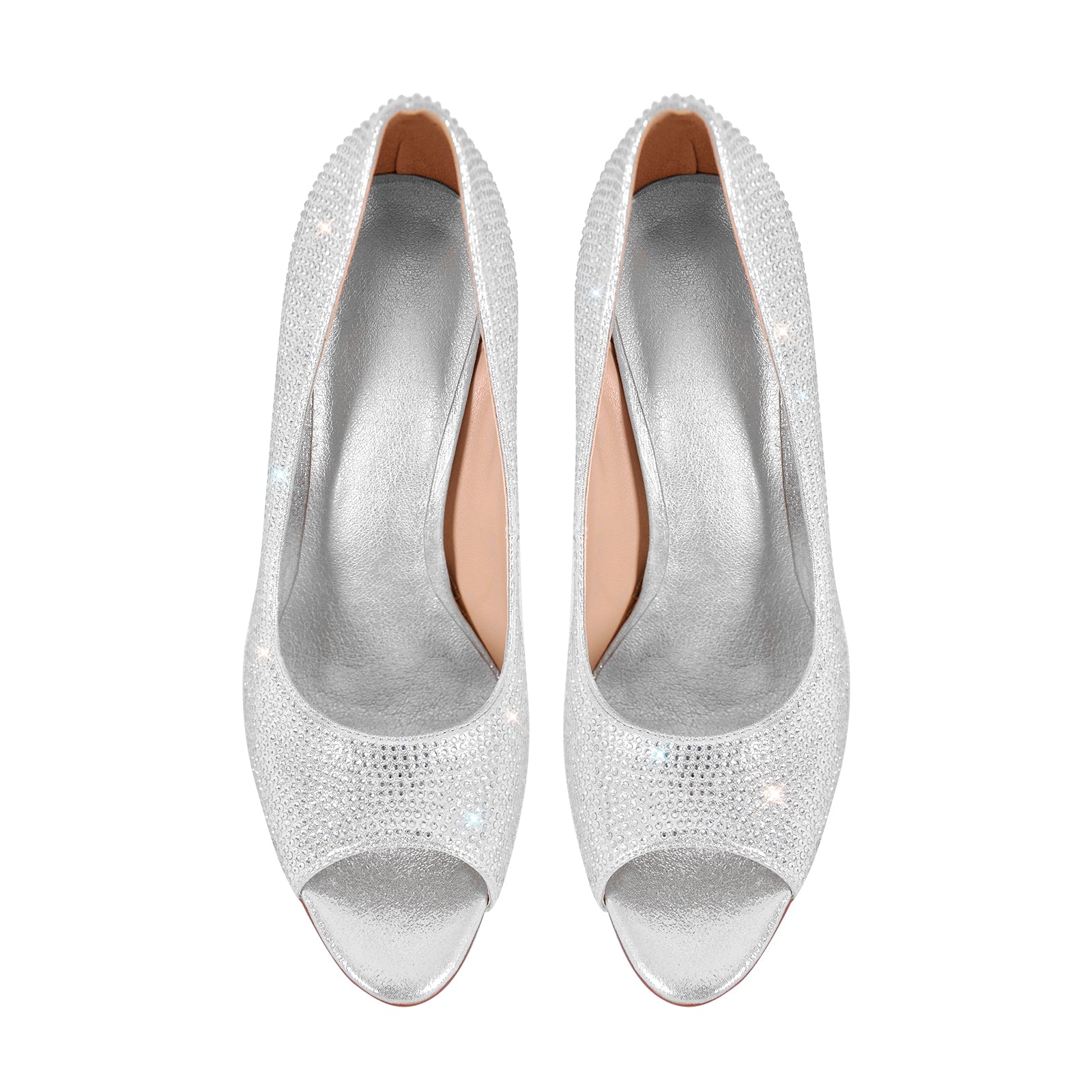 Rhinestone Peep Toe Stiletto Pumps