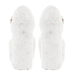Chunky Heel Ankle Strap Fur Mary Jane Pumps