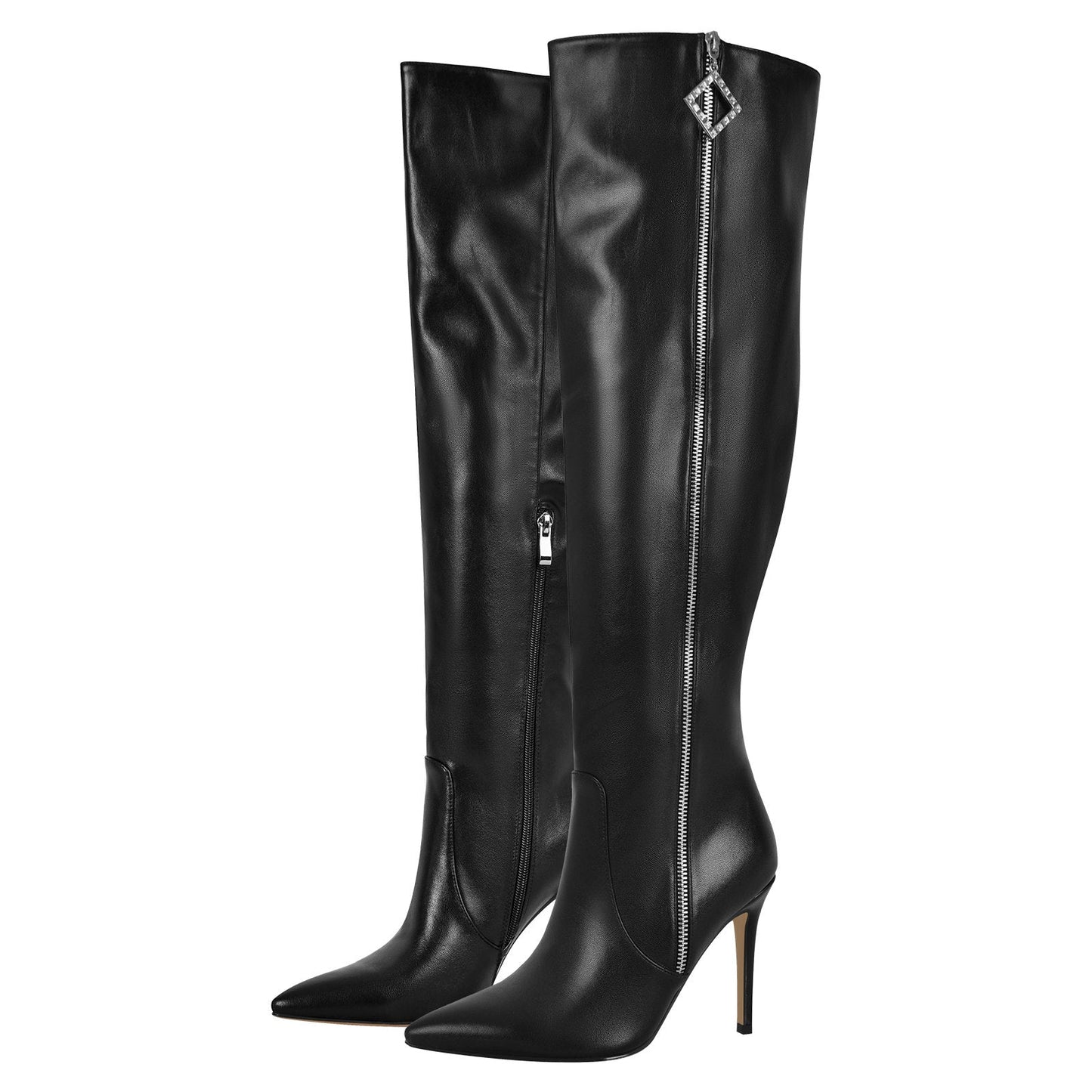 Pointed Toe Zipper Over The Knee Stilettos Boots