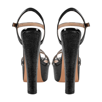 Buckle Strap Platform Chunky High Heels Sandals